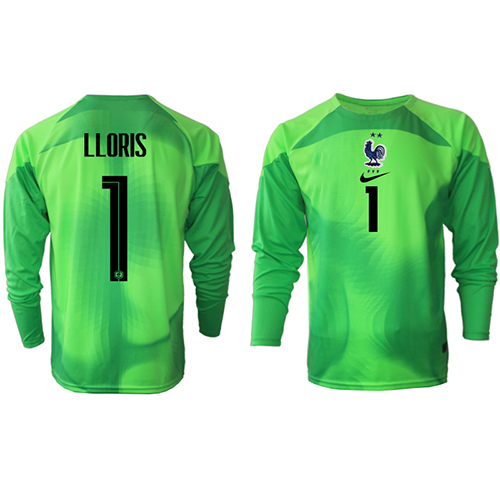 Maillot de foot France Hugo Lloris #1 Gardien Extérieur vêtements Monde 2022 Manches Longues